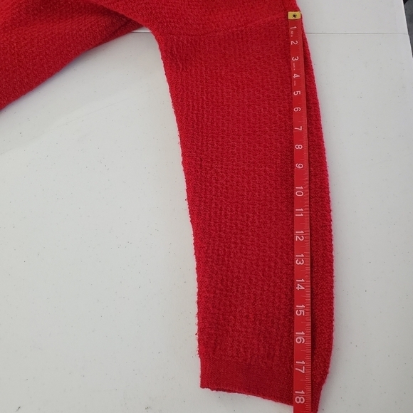 J. Jill Long Sleeve Knit Cardigan Size L Long Line Cozy Red Sweater with Pockets - Picture 10 of 13